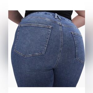 Good American Sz 22 Good Legs High Waist Raw Hem Skinny Jeans Blue